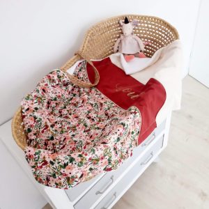 Couverture, garden party, uni crème et terracota
